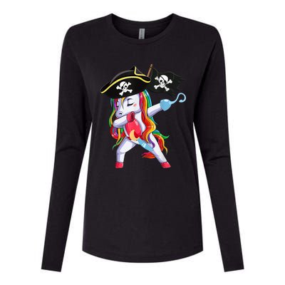 Halloween Dabbing Cute Pirate Unicorn Womens Cotton Relaxed Long Sleeve T-Shirt