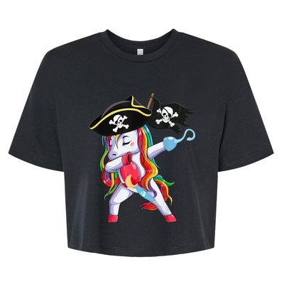 Halloween Dabbing Cute Pirate Unicorn Bella+Canvas Jersey Crop Tee