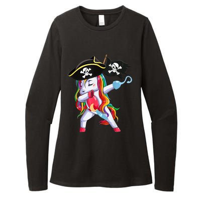 Halloween Dabbing Cute Pirate Unicorn Womens CVC Long Sleeve Shirt