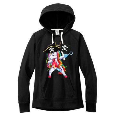 Halloween Dabbing Cute Pirate Unicorn Women's Fleece Hoodie