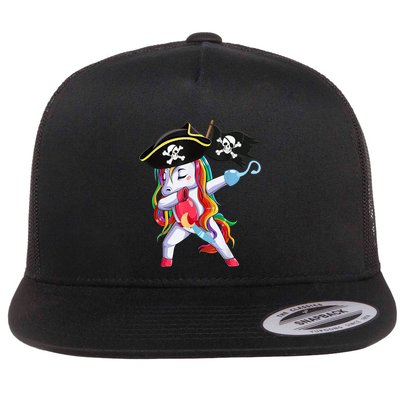 Halloween Dabbing Cute Pirate Unicorn Flatbill Hat