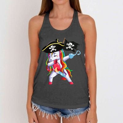 Halloween Dabbing Cute Pirate Unicorn Women's Knotted Racerback Tank