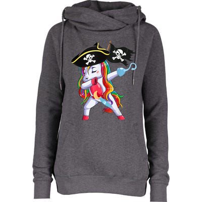 Halloween Dabbing Cute Pirate Unicorn Womens Funnel Neck Pullover Hood