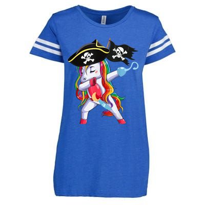 Halloween Dabbing Cute Pirate Unicorn Enza Ladies Jersey Football T-Shirt