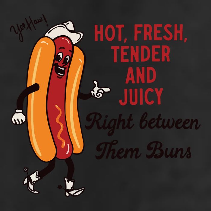 Hot Dog Cowboy 7 Panel Mesh Trucker Snapback Hat
