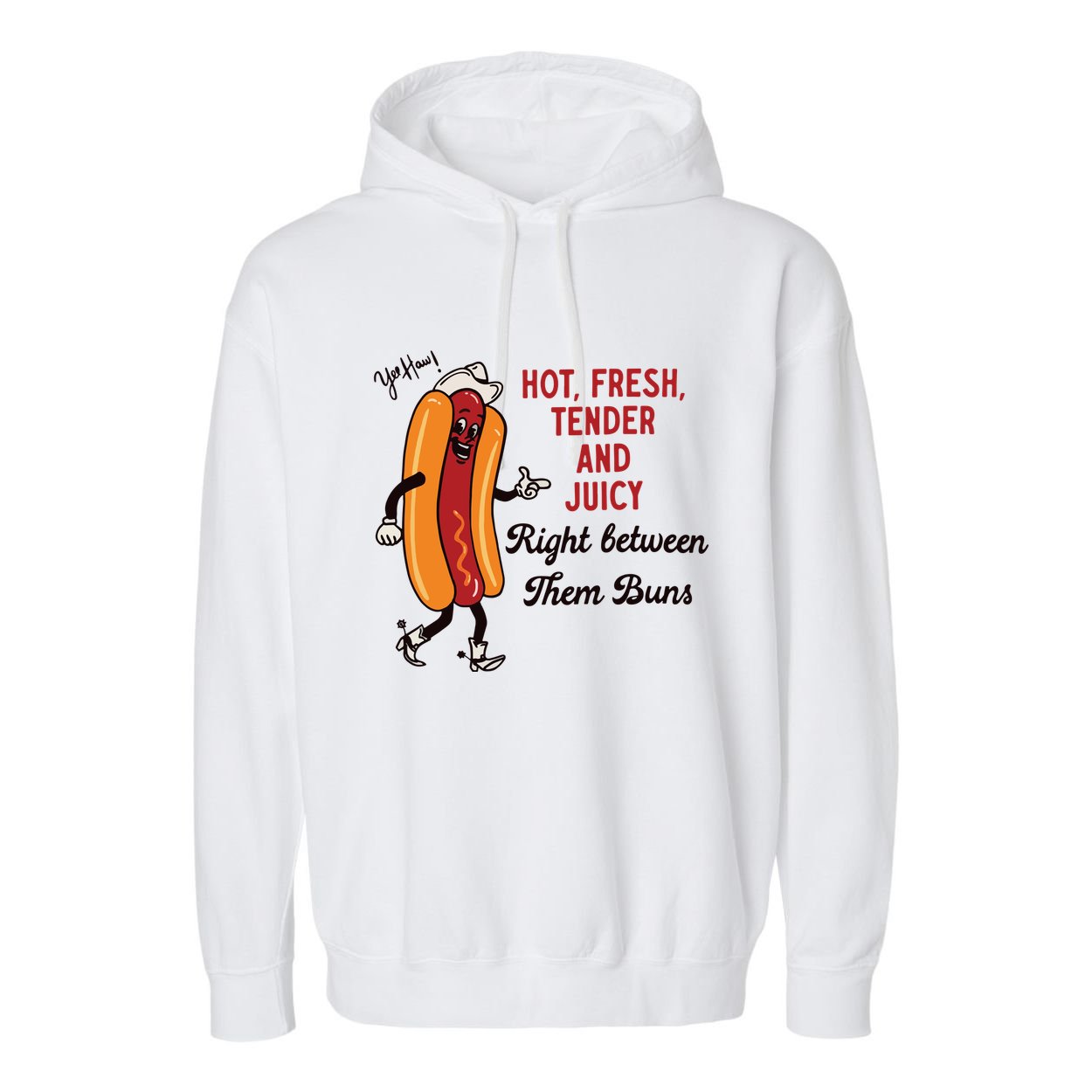 Hot Dog Cowboy Garment-Dyed Fleece Hoodie