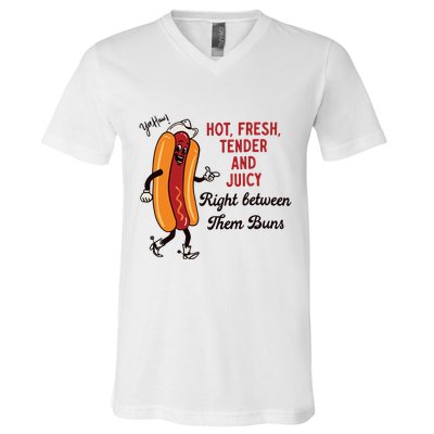 Hot Dog Cowboy V-Neck T-Shirt