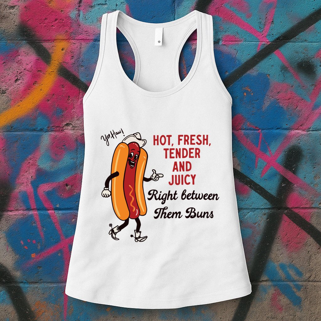 Hot Dog Cowboy Womens Tank Top