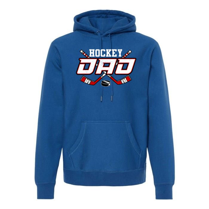 Hockey Dad Cool Gift Papa FatherS Day Vintage Gift Premium Hoodie