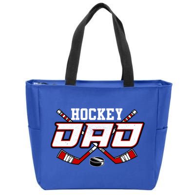 Hockey Dad Cool Gift Papa FatherS Day Vintage Gift Zip Tote Bag