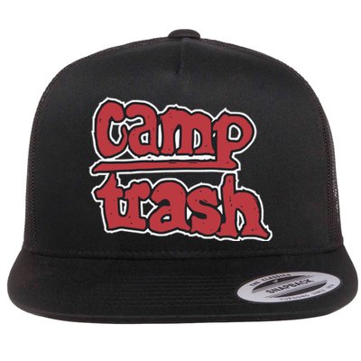 Hand Drawn Camp Trash Flat Bill Trucker Hat