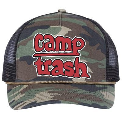 Hand Drawn Camp Trash Retro Rope Trucker Hat Cap