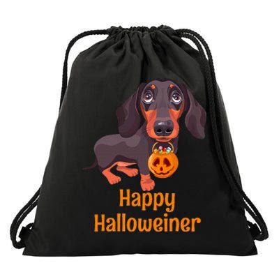 Halloween Dachshund Costume For Happy Halloweiner Drawstring Bag