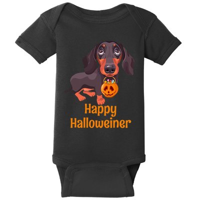 Halloween Dachshund Costume For Happy Halloweiner Baby Bodysuit