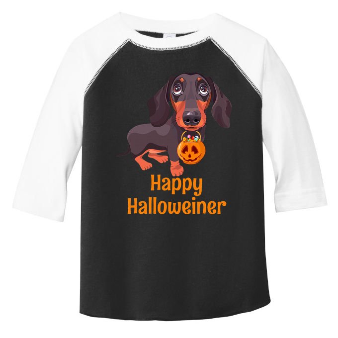 Halloween Dachshund Costume For Happy Halloweiner Toddler Fine Jersey T-Shirt