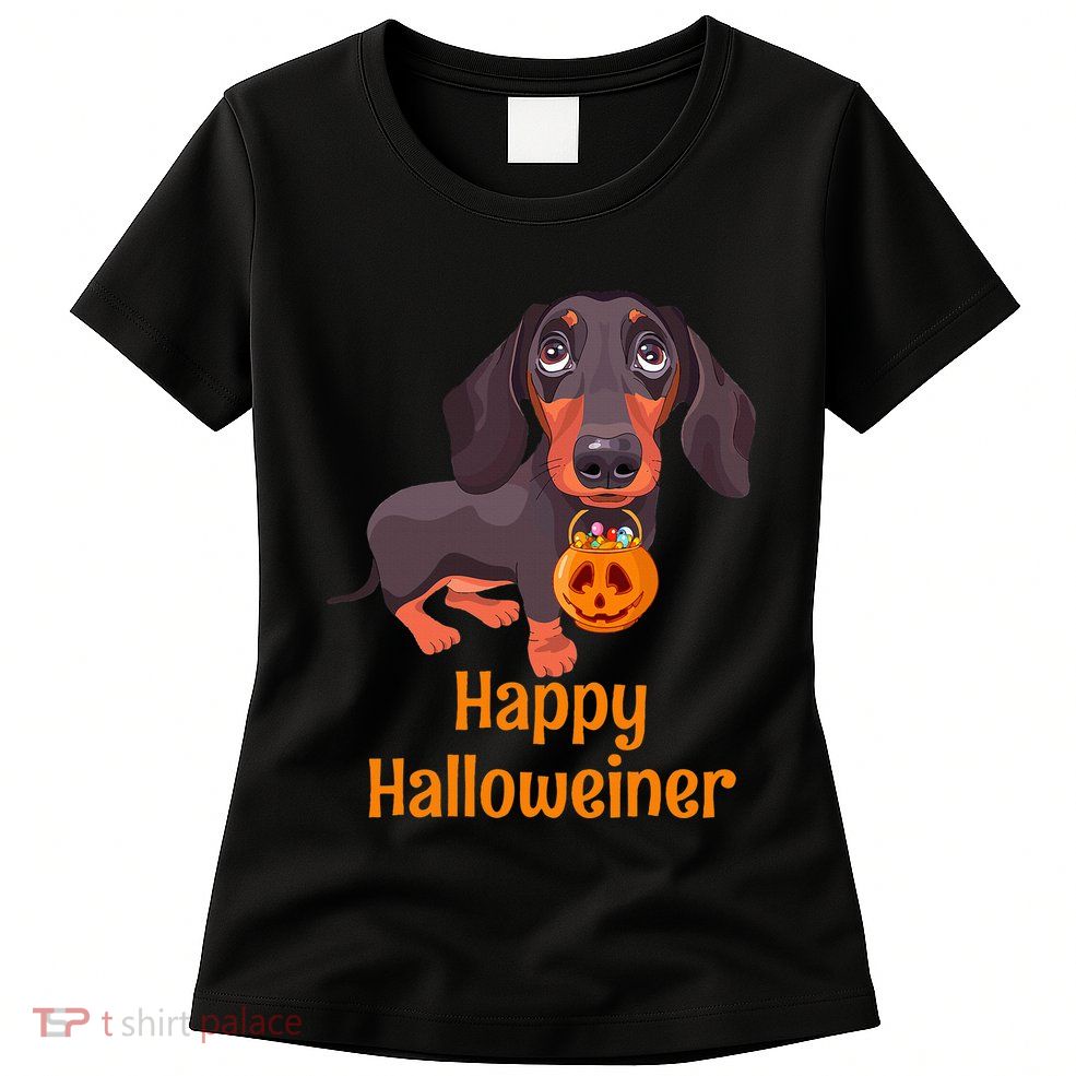 Halloween Dachshund Costume For Happy Halloweiner Womens T-Shirt