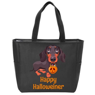 Halloween Dachshund Costume For Happy Halloweiner Zip Tote Bag