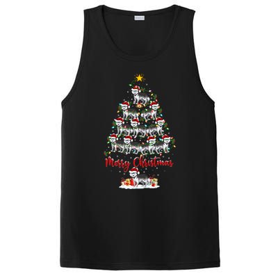 Husky Dog Christmas Tree Lights Funny Husky Xmas Gift PosiCharge Competitor Tank