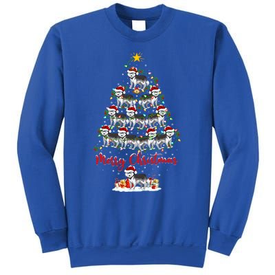 Husky Dog Christmas Tree Lights Funny Husky Xmas Gift Sweatshirt