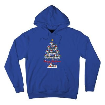 Husky Dog Christmas Tree Lights Funny Husky Xmas Gift Tall Hoodie