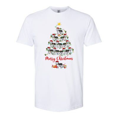 Husky Dog Christmas Tree Lights Funny Husky Xmas Gift Softstyle CVC T-Shirt