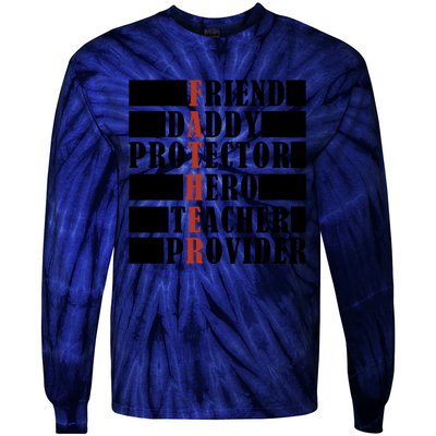 Hero Daddy Celebrating FatherS Day Tie-Dye Long Sleeve Shirt