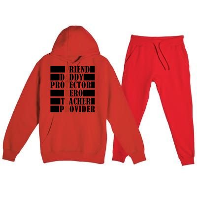 Hero Daddy Celebrating FatherS Day Premium Hooded Sweatsuit Set