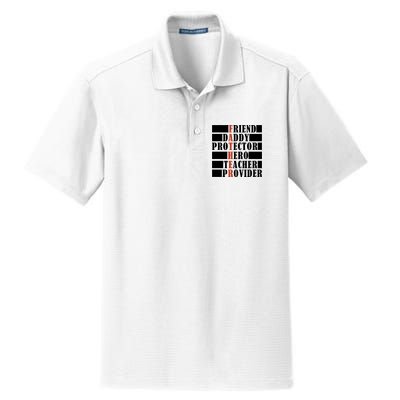 Hero Daddy Celebrating FatherS Day Dry Zone Grid Polo