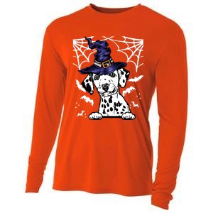 Halloween Dog Costume Design Spooky Dalmatian Gift Cooling Performance Long Sleeve Crew