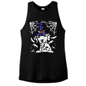 Halloween Dog Costume Design Spooky Dalmatian Gift Ladies PosiCharge Tri-Blend Wicking Tank