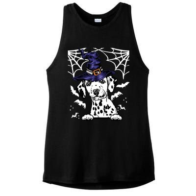 Halloween Dog Costume Design Spooky Dalmatian Gift Ladies PosiCharge Tri-Blend Wicking Tank