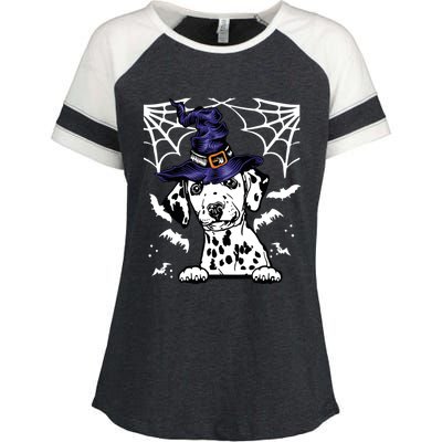 Halloween Dog Costume Design Spooky Dalmatian Gift Enza Ladies Jersey Colorblock Tee