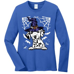 Halloween Dog Costume Design Spooky Dalmatian Gift Ladies Long Sleeve Shirt