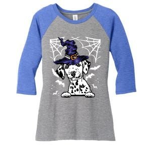 Halloween Dog Costume Design Spooky Dalmatian Gift Women's Tri-Blend 3/4-Sleeve Raglan Shirt