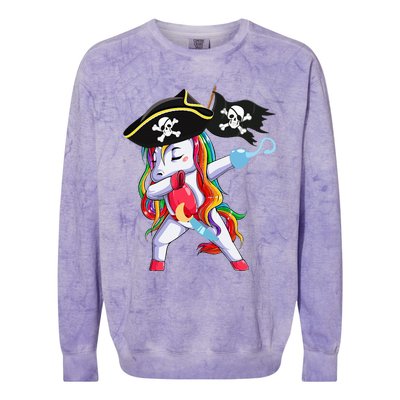 Halloween Dabbing Cute Pirate Unicorn Colorblast Crewneck Sweatshirt