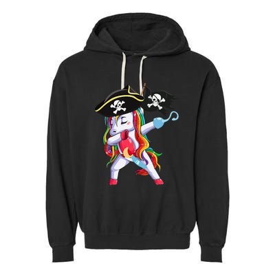 Halloween Dabbing Cute Pirate Unicorn Garment-Dyed Fleece Hoodie