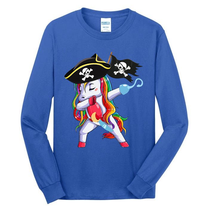 Halloween Dabbing Cute Pirate Unicorn Tall Long Sleeve T-Shirt