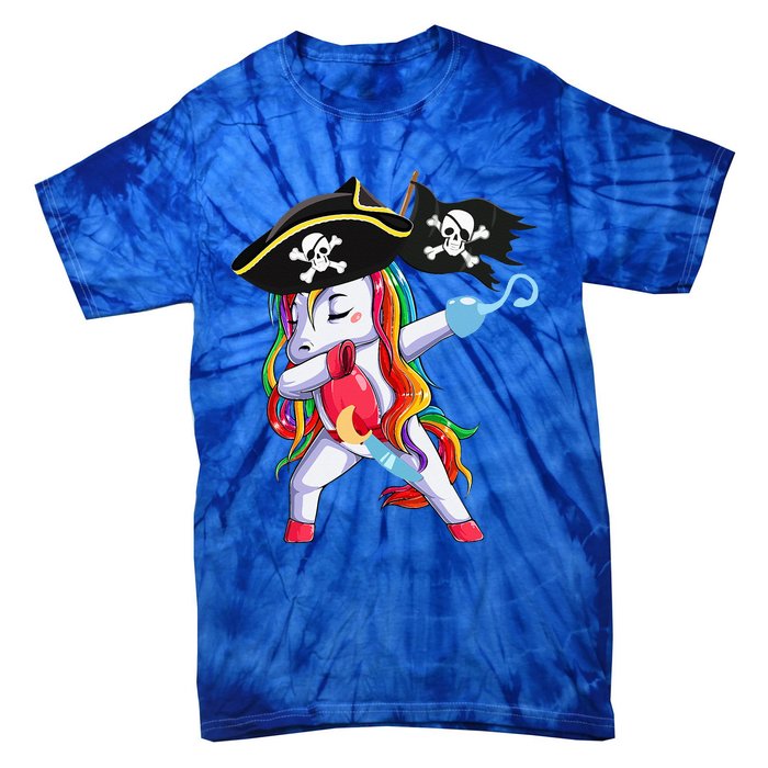 Halloween Dabbing Cute Pirate Unicorn Tie-Dye T-Shirt