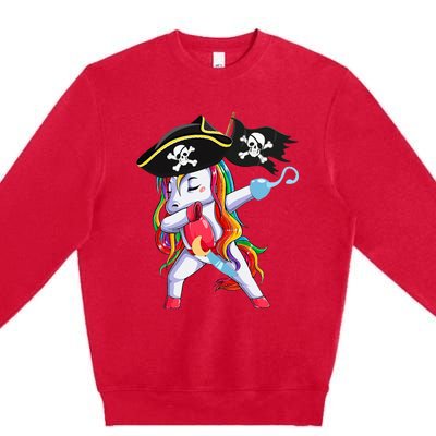 Halloween Dabbing Cute Pirate Unicorn Premium Crewneck Sweatshirt