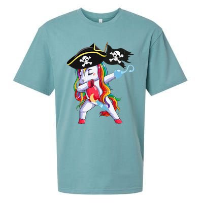 Halloween Dabbing Cute Pirate Unicorn Sueded Cloud Jersey T-Shirt