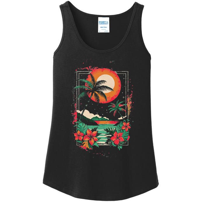 Hawaiian Design Cool Ladies Essential Tank