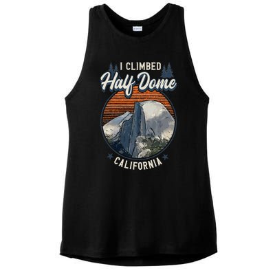 Half Dome Climbers Tees I Climbed Half Dome California Ladies PosiCharge Tri-Blend Wicking Tank