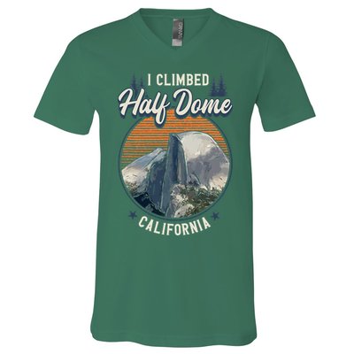 Half Dome Climbers Tees I Climbed Half Dome California V-Neck T-Shirt