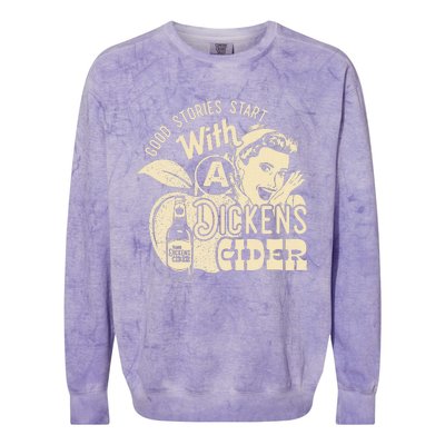 Hard Dickens Cider Girl Whiskey And Beer Apple Humor Colorblast Crewneck Sweatshirt