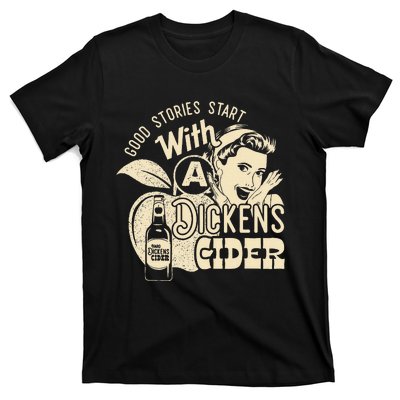 Hard Dickens Cider Girl Whiskey And Beer Apple Humor T-Shirt