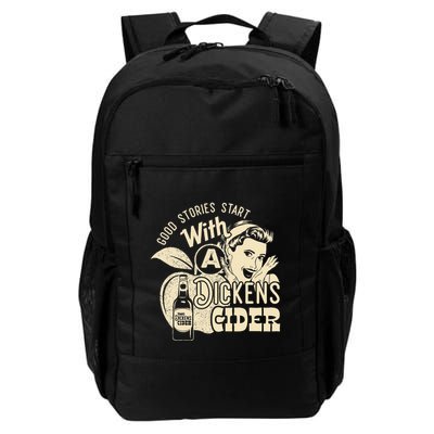 Hard Dickens Cider Girl Whiskey And Beer Apple Humor Daily Commute Backpack
