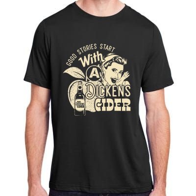 Hard Dickens Cider Girl Whiskey And Beer Apple Humor Adult ChromaSoft Performance T-Shirt