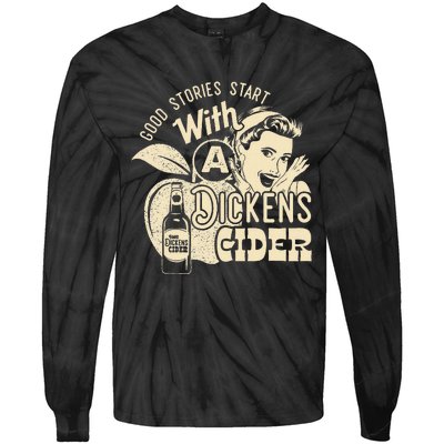 Hard Dickens Cider Girl Whiskey And Beer Apple Humor Tie-Dye Long Sleeve Shirt