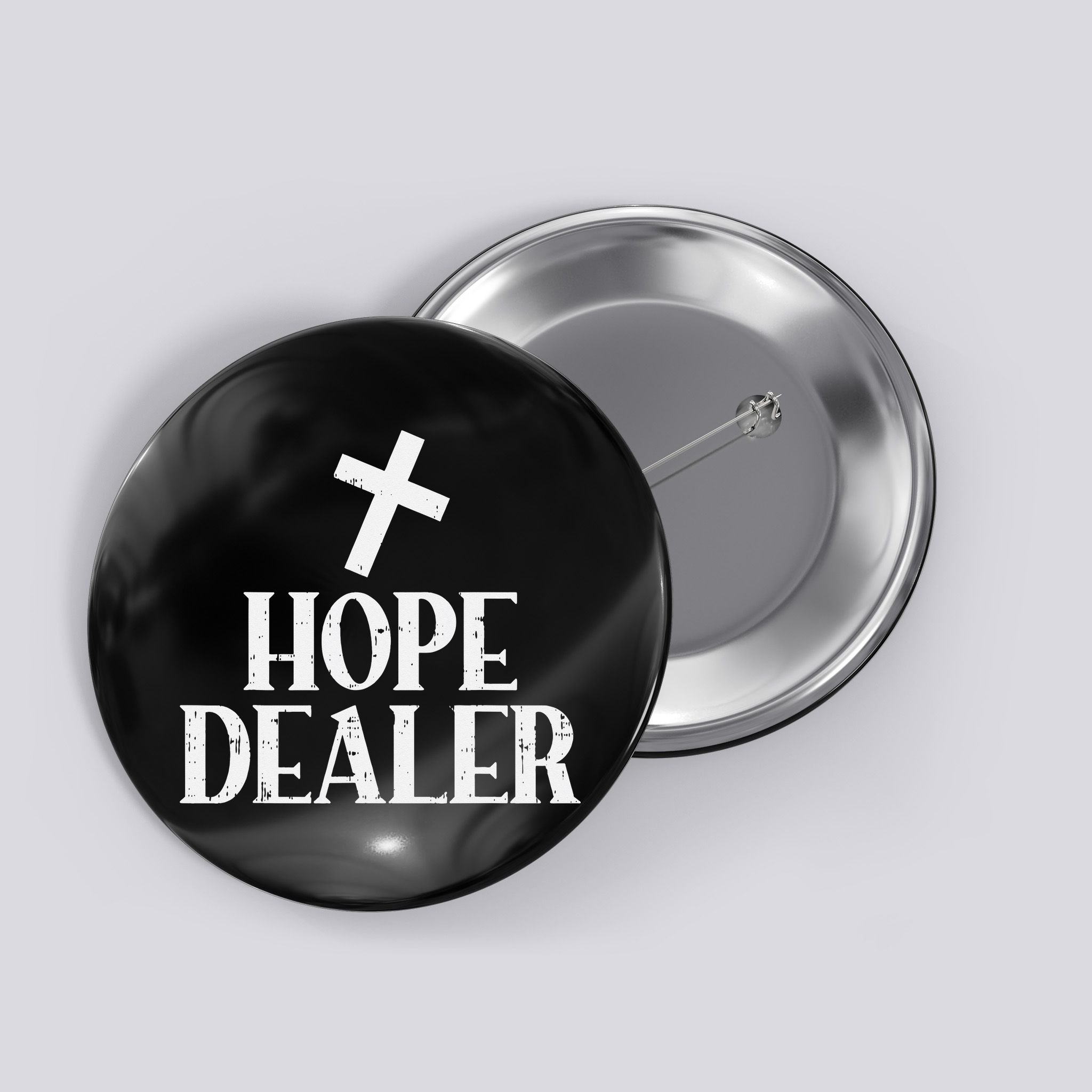 Hope Dealer Cross God Jesus Faith Religious Christian Gift Button