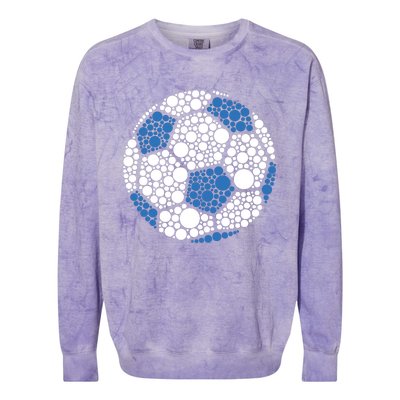 Happy Dot Day 2024 Polka Dot Soccer Ball Lover Colorblast Crewneck Sweatshirt